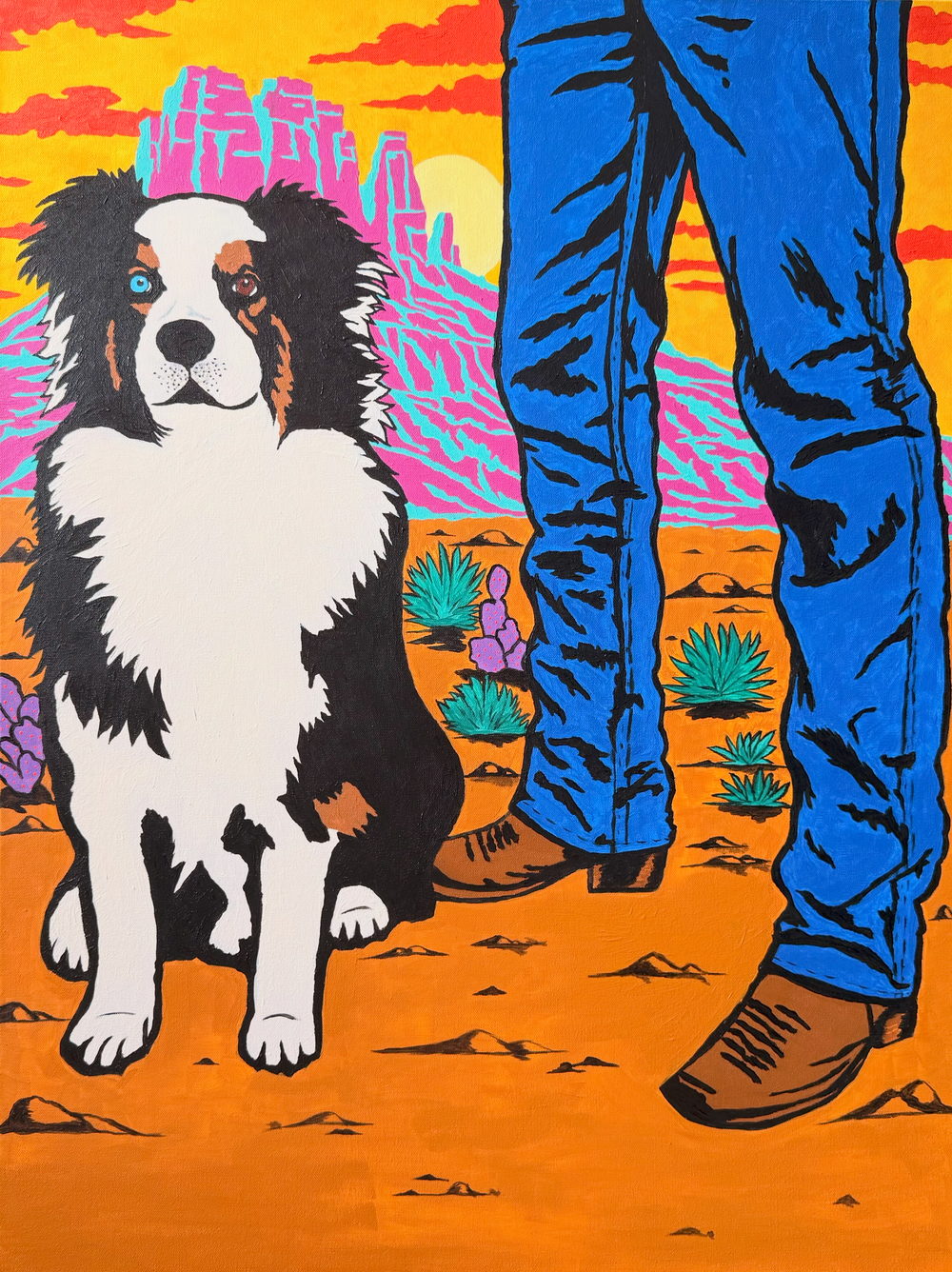 Mackey, My Buddy — western & Sedona pop art painting by Dania